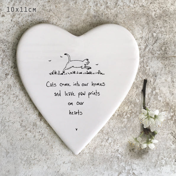 East of India Heart Coaster - Cats Come Into Our Home