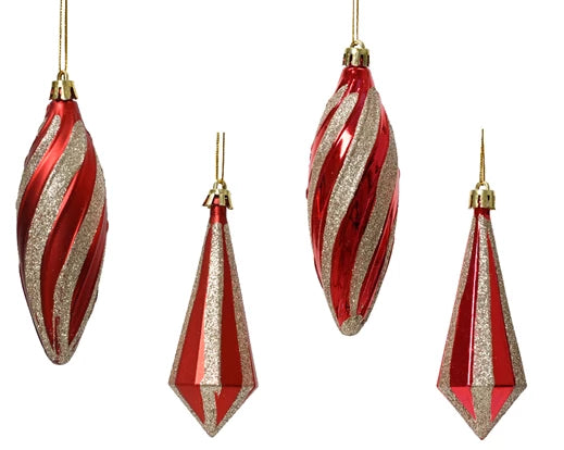 Kaemingk Ornament Plastic Pearl Glitters 4 Assorted