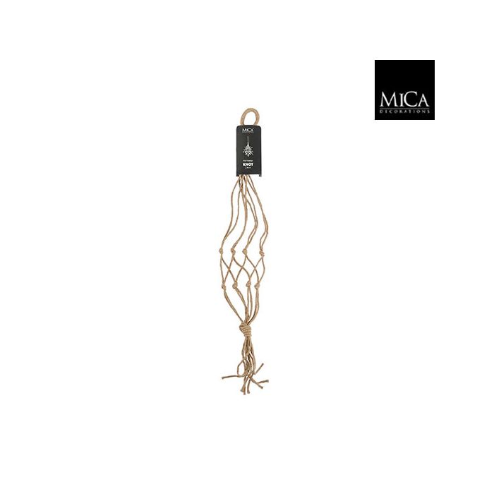 Mica Knoted Hanging Pot Holder Natural 90cm