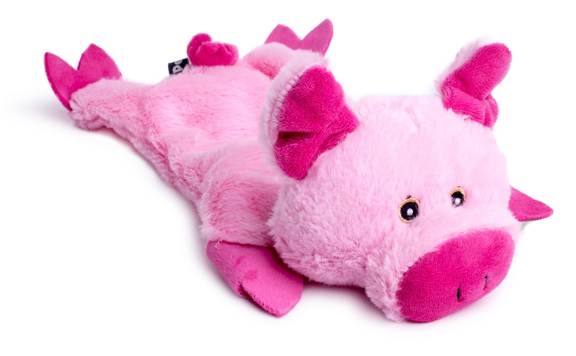 Petface Buddies Crinkle Flat Pig Plush Dog Toy
