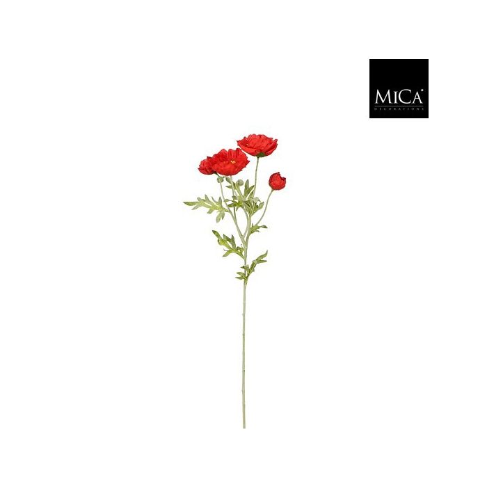 Mica Artificial Poppy Stem Red 62cm