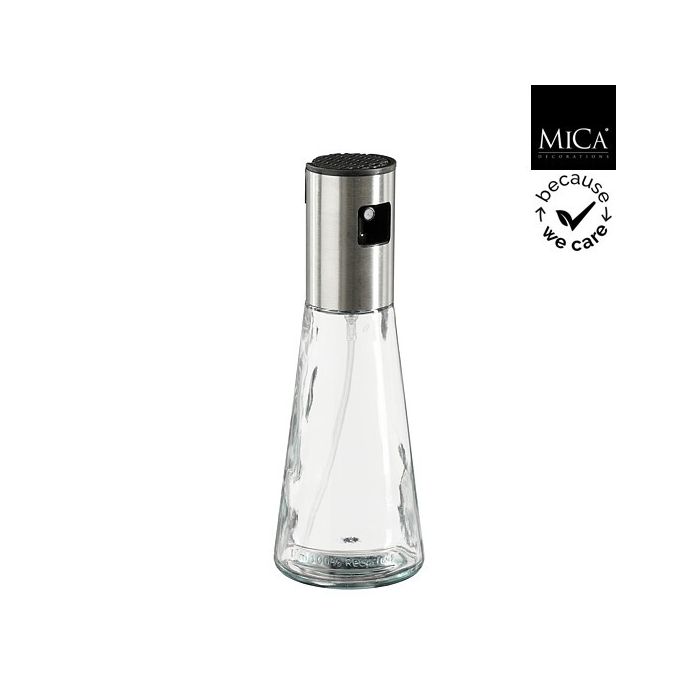 Mica Recycled Glass Oil & Vinegar Bottle Clear