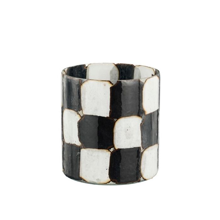 Mica Tealight Holder Black 12 X 12cm