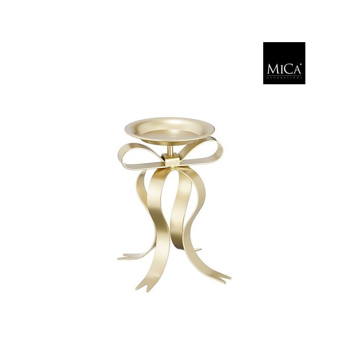 Mica Candleholder Bow Champagne 17 x 14 x 20cm