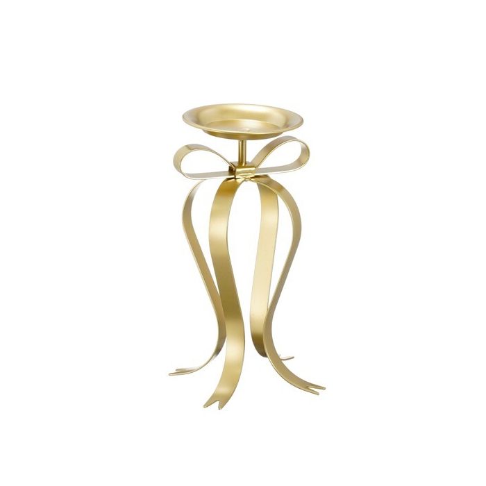 Mica Candleholder Bow Champagne 17 x 14 x 28cm