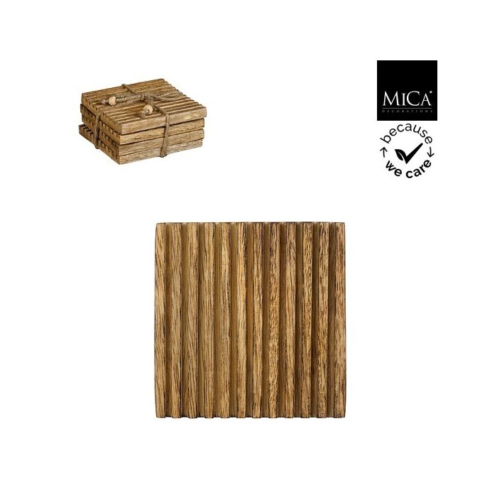 Mica Mango Wood Coaster 4 Pieces