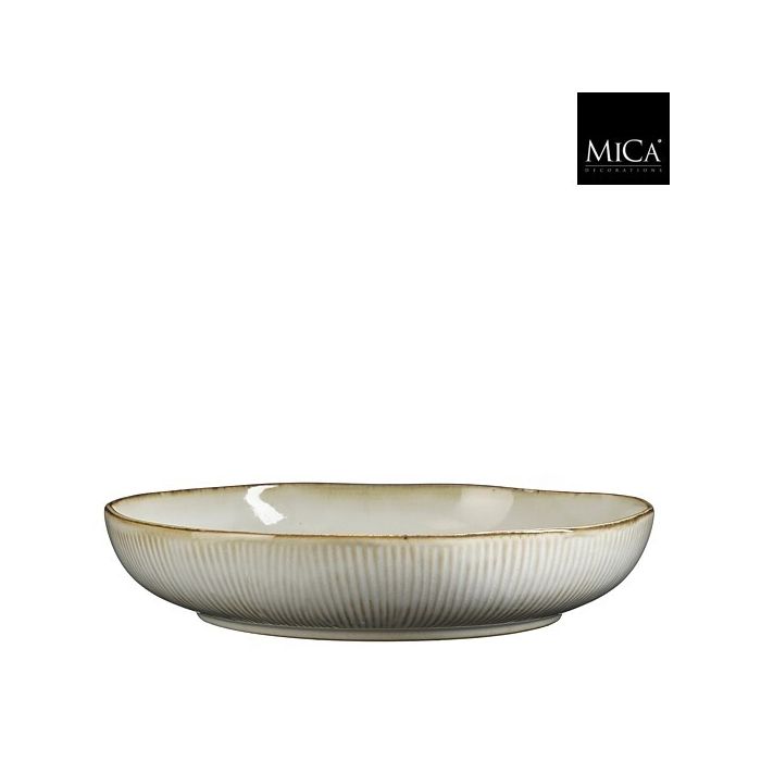 Mica Nusa Stoneware Salad Bowl Off White
