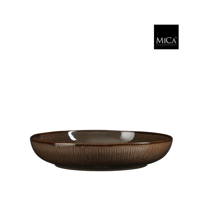 Mica Nusa Stoneware Salad Bowl Brown
