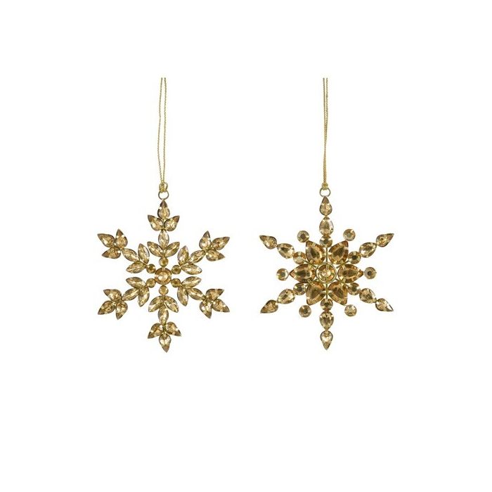 Mica Ornament Snowflake Gold 10 x 10cm Single Assorted