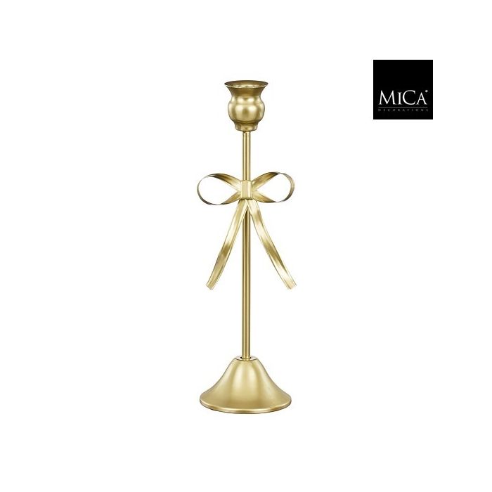 Mica Candleholder Bow Gold 31 x 9cm