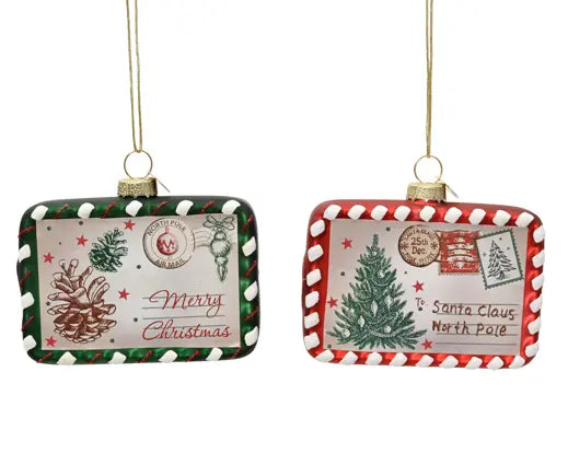 Decoris Letter Glass Bauble 9cm Single Assorted