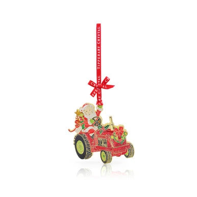 Tipperary Sparkle Santa Tractor Christmas Decoration