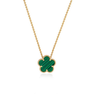Tipperary Crystal Fleur Collection Green Pendant Yellow Gold