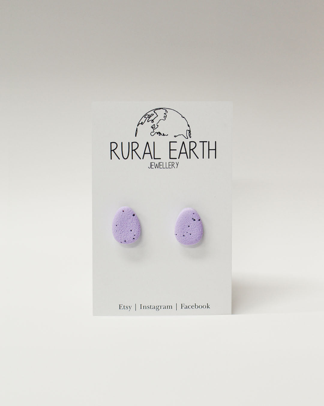 Rural Earth Purple Speckled Egg Stud Earrings