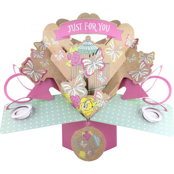 Suki 3D Pop Up Blank Card – Just For You Butterflies