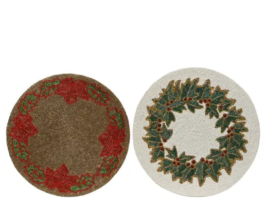 Decoris Placemat Glass With Beads 35cm Single Assorted