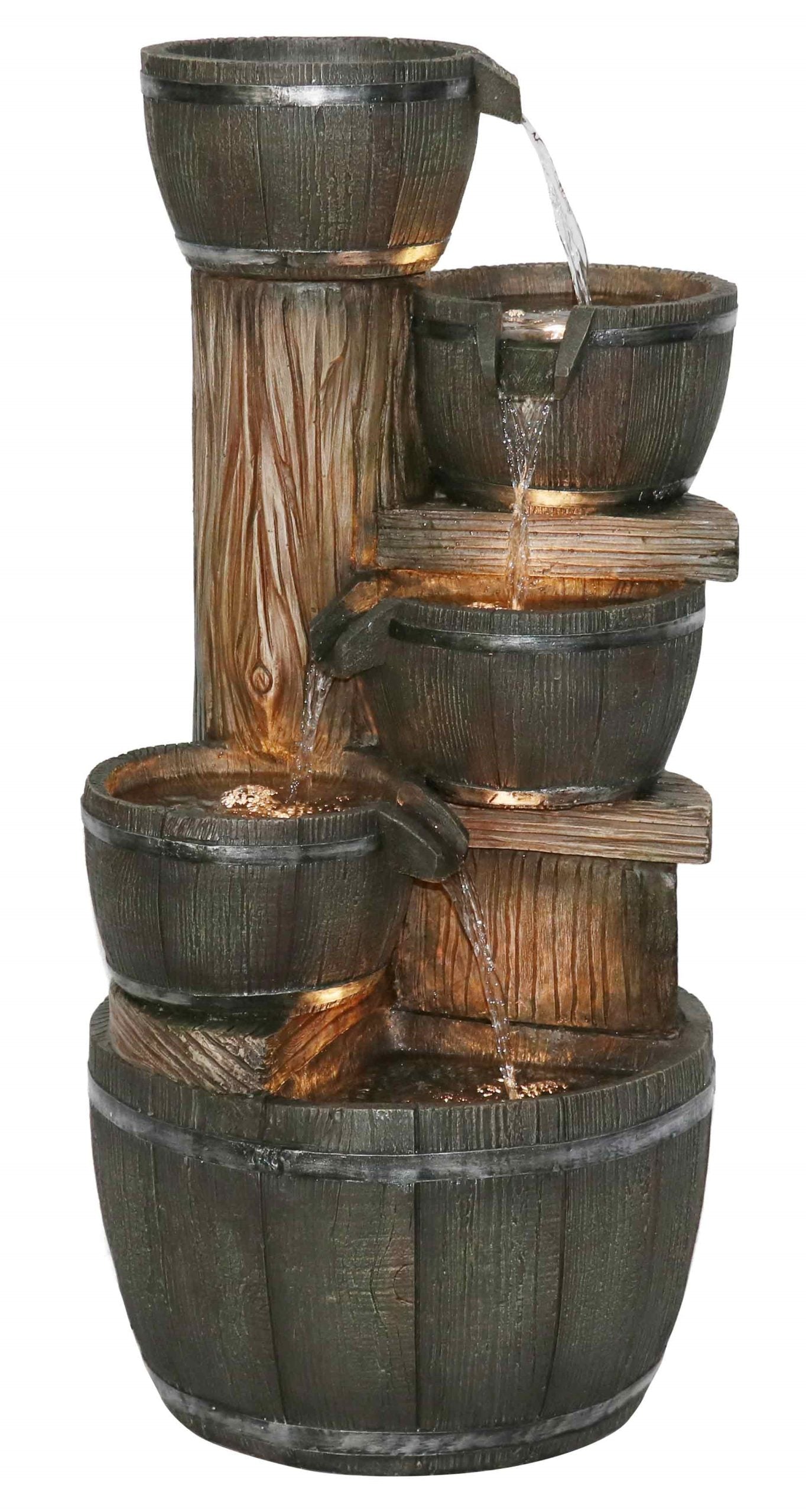Hamac Dilworth Wooden Barrels Water Feature