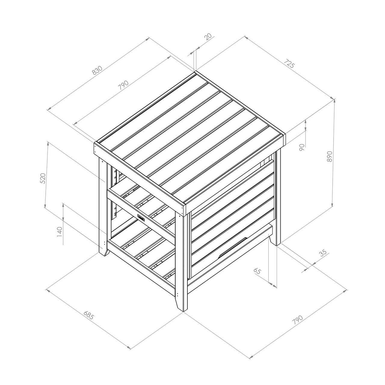Zest 4 Leisure Garden Pizza Oven Table