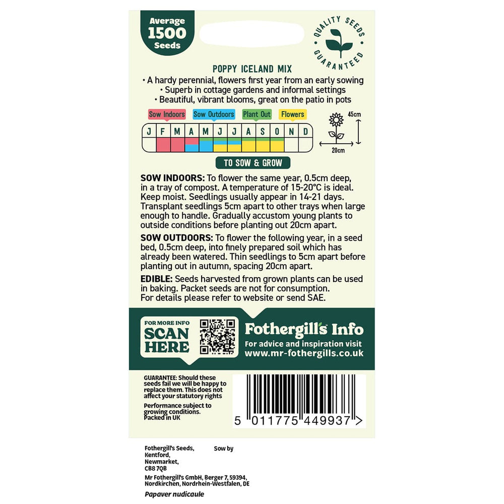 Mr Fothergills Oh Sow Simple Poppy Iceland Mix