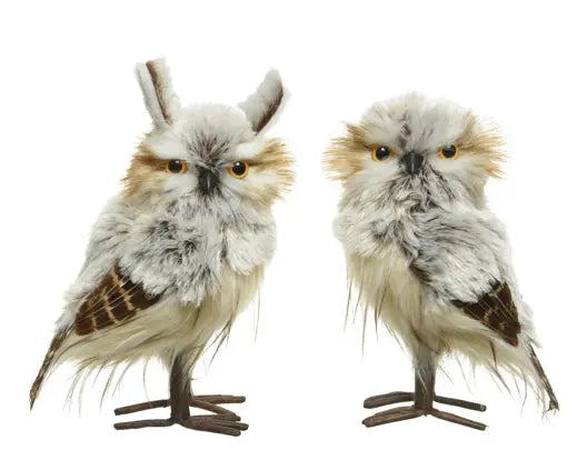 Decoris Owl Brown with Goose Feather Detail 23cm Single Assorted