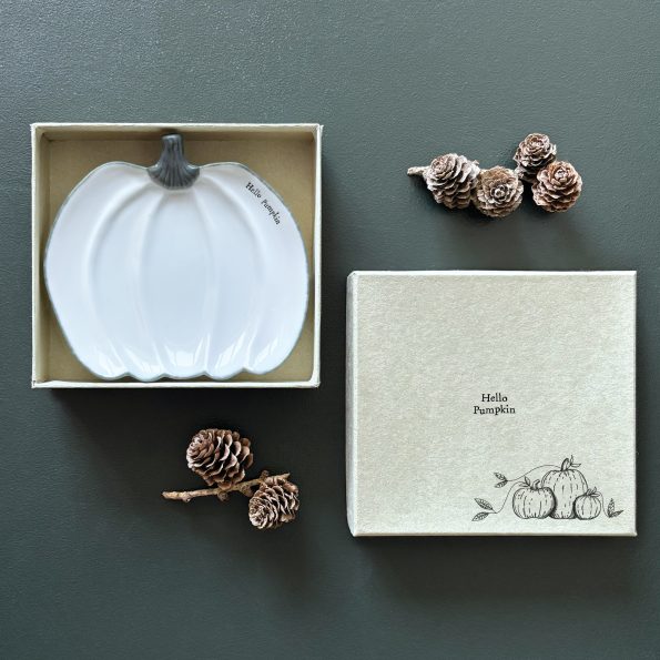 East of India Boxed Dish-Pumpkin