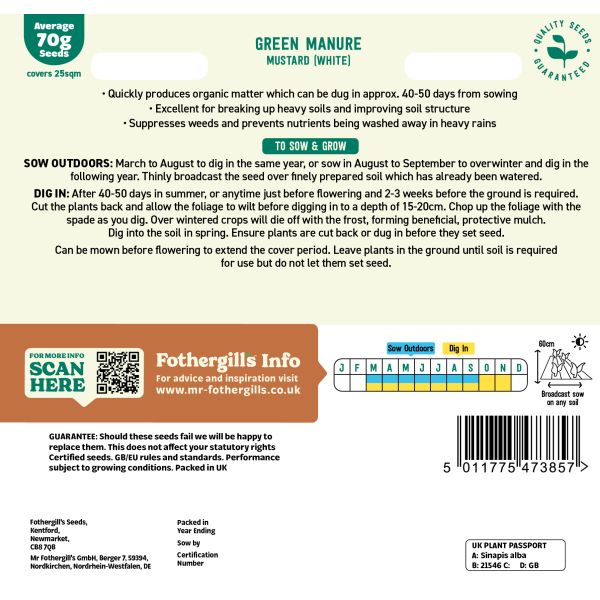 Mr Fothergills Green Manure Mustard (White)