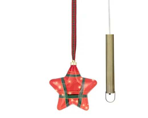 Lumineo Light Up Micro LED Star Christmas Red & Warm White 20cm x 6.5cm