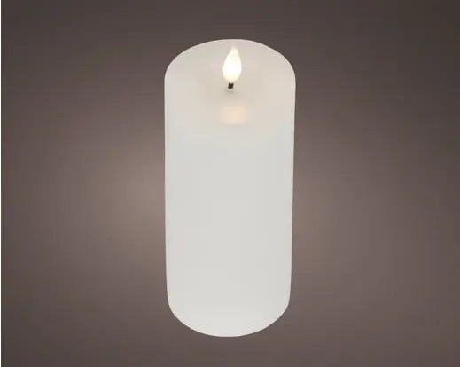 Lumineo LED Realistic Wick Candle Wax Pit Flame Effect White & Warm White 20cm