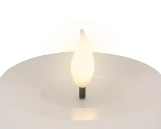 Lumineo LED Realistic Wick Candle Wax Pit Flame Effect White & Warm White 3pk 20cm