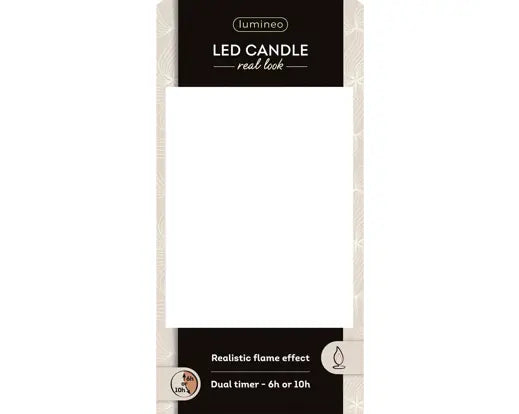 Lumineo LED Realistic Wick Candle Wax Pit Flame Effect Indoor Green & Warm White 13.5cm