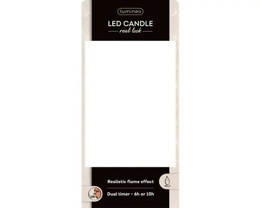 Lumineo LED Realistic Wick Candle Wax Pit Flame Effect Indoor Green & Warm White 20cm
