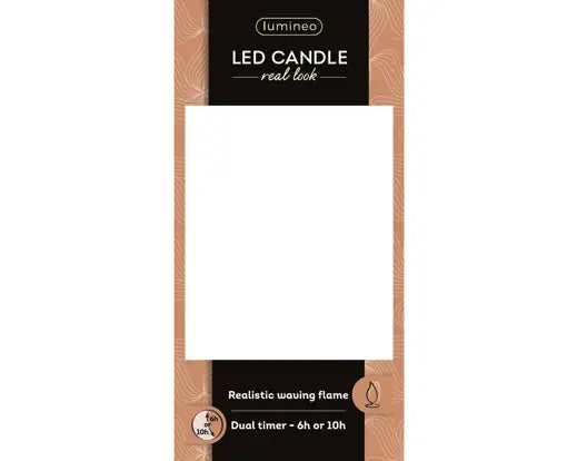 Lumineo LED Realistic Waving Candle Wax Fire Flame Effect Indoor White & Warm White 13.5cm
