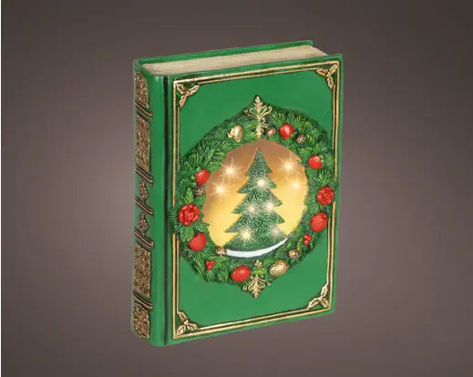 Lumineo Light Up LED Book Green & Warm White 6.5cm x 16.5cm x 22cm