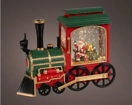Lumineo LED Water Spinner Train Red Gold & Green 20cm