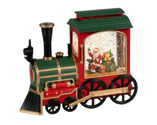 Lumineo LED Water Spinner Train Red Gold & Green 20cm
