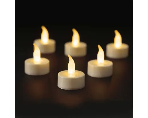 Lumineo LED Tealights Fire Flame Effect Pack of 6