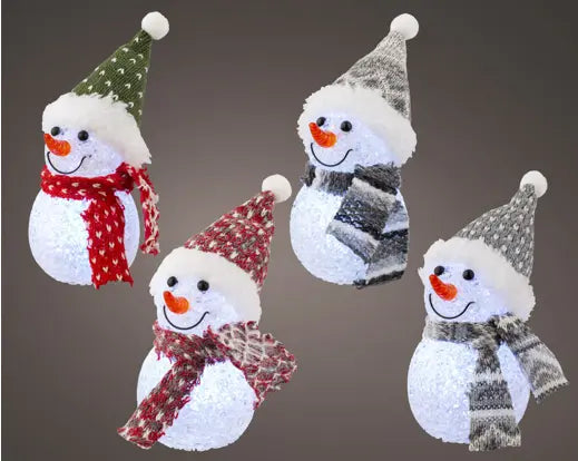 Lumineo Light Up Snowman with Hat & Scarf 16cm Single Assorted