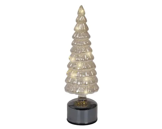 Micro LED Rotating Tree Glass Flashing Effect BO Indoor Amber/Warm White H34cm