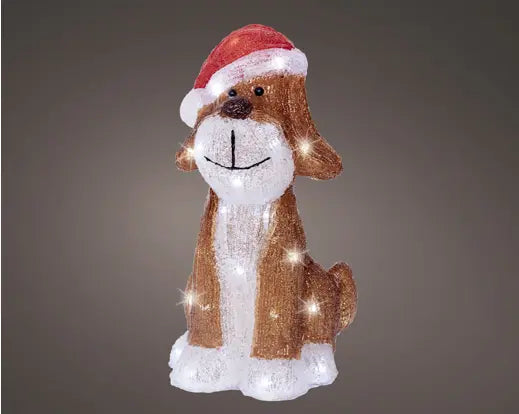 Lumineo Acrylic Light Up LED Dog Cool White Indoor/Outdoor 30cm