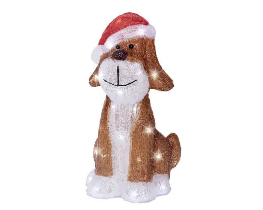 Lumineo Acrylic Light Up LED Dog Cool White Indoor/Outdoor 30cm