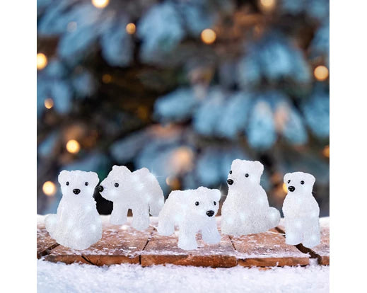 Lumineo LED Acrylic Polar Bear BO Set Of 5