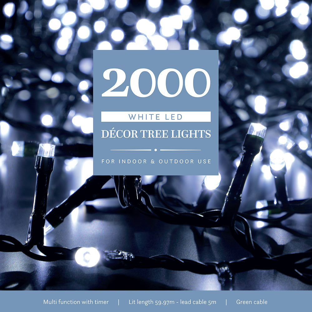Noma Multifunction Decor Tree Lights White With Green Cable