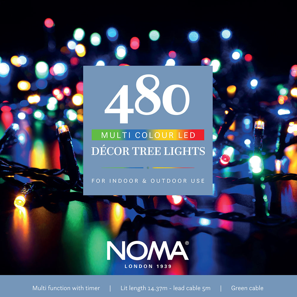Noma Multifunction Decor Tree Lights Multicolour With Green Cable
