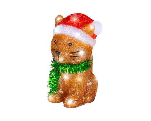 Lumineo Acrylic Light Up LED Cat Cool White Indoor/Outdoor 21cm