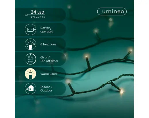 Lumineo Basic LED Lights Indoor/Outdoor Warm White 24 LED 175cm