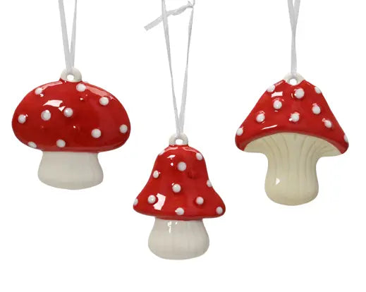 Decoris Galzed Mushroom Hanging Decor Single Assorted