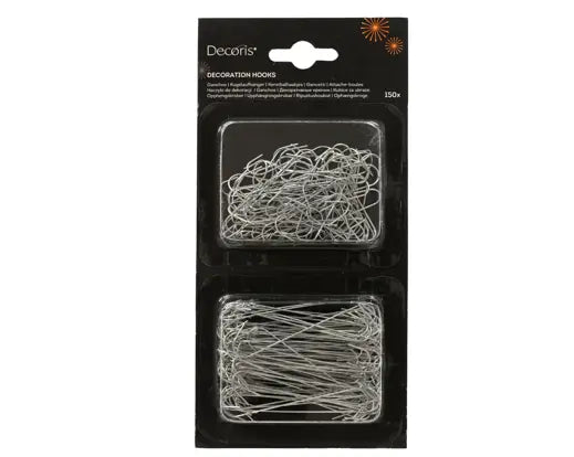 Decoris Bauble Hangers Iron S Shiny Silver 150pk