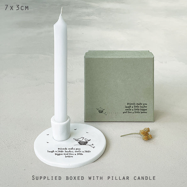 East Of India Candle Holder Friends Make You Laugh
