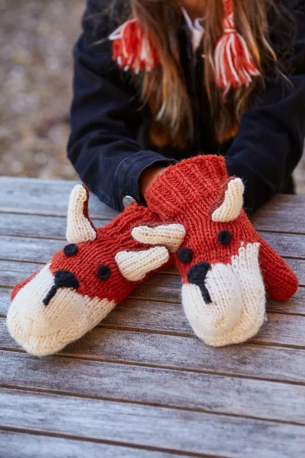 Pachamama Kids Animal Mittens Fox
