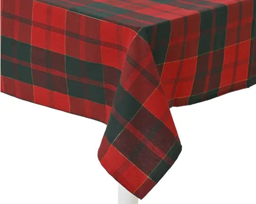 Decoris Cotton Tablecloth Green & Red Check 180cm x 140cm